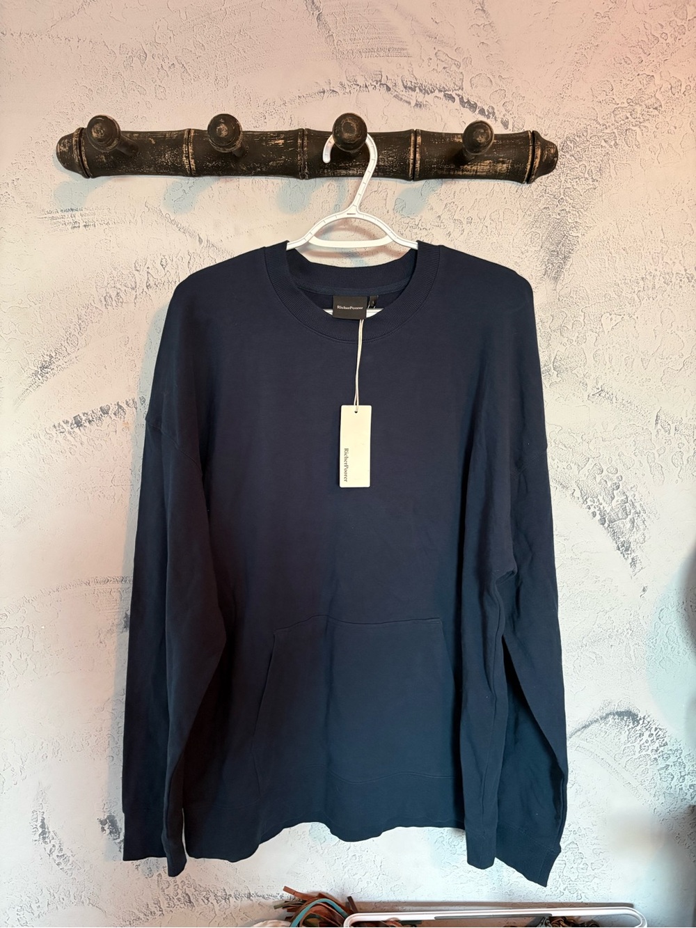 Richer Poorer Men's Navy Long Sleeve Crewneck Pullover